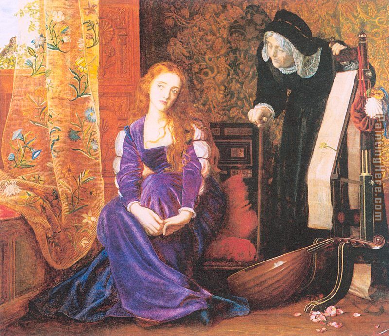 The Pained Heart painting - Arthur Hughes The Pained Heart art painting